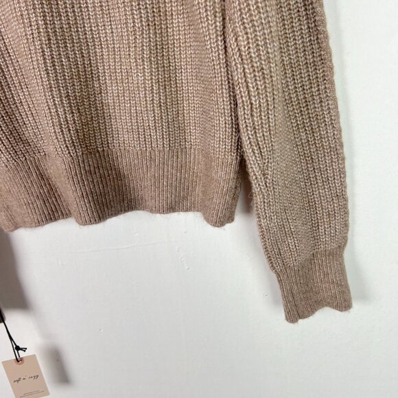 NWT Sincerely Jules Ruffle Shoulder Crewneck Sweater Oatmeal Size Small S NEW - Picture 12 of 12